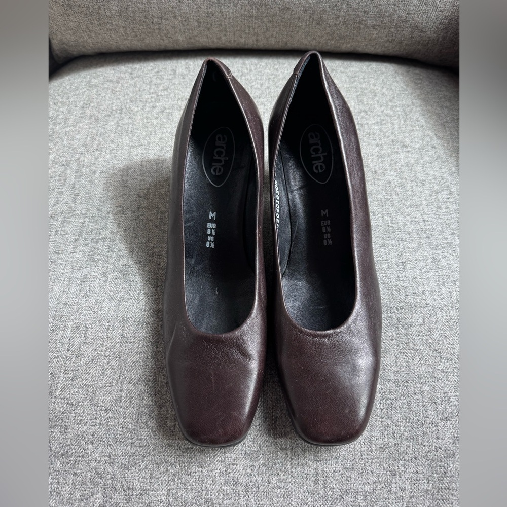 Arche Chocolate Brown Leather Pumps Size US 8.5